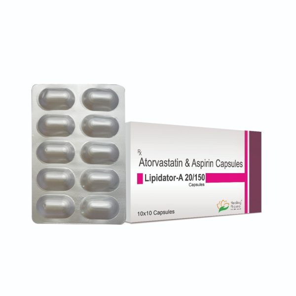 Atorvastatin 20mg + Aspirin 150mg (Lipidator-A 20/150) - 10 Tablets