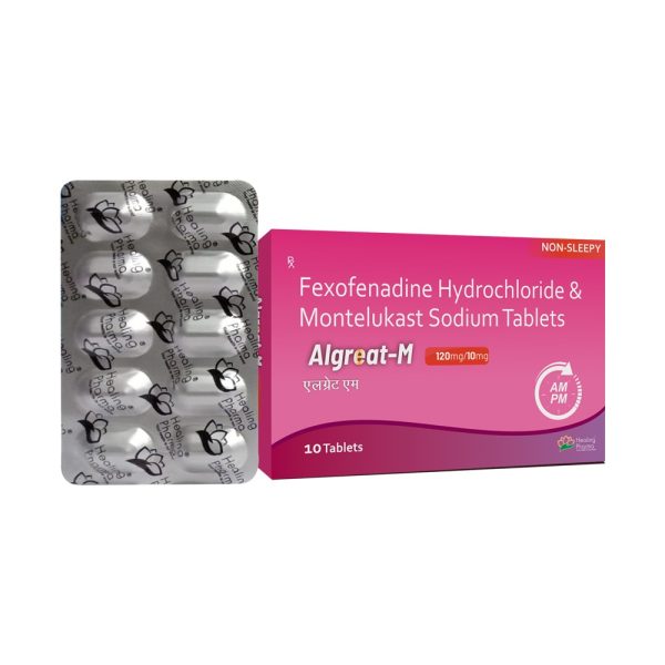 Montelukast 10mg + Fexofenadine 120mg (Algreat M) – 10 Tablets