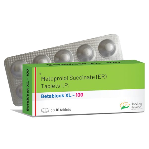 Metoprolol Succinate 100mg ER (Betablock 100 XL) – 10 Tablets