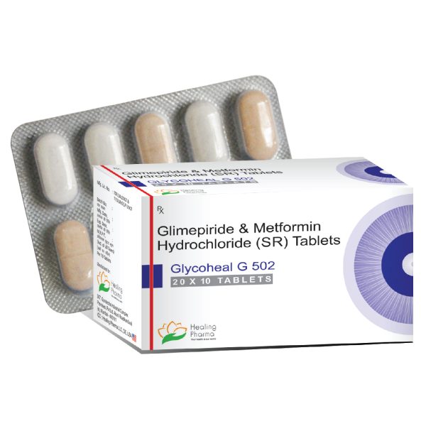 Glimepiride 2mg + Metformin 500mg  Double Layer (Glycoheal G 502) - 10  Tablets